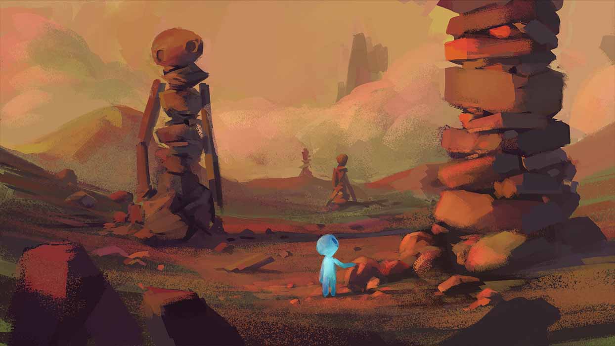 La aguja de luz de Lithos, arte conceptual de LUMEN: Light and Stone